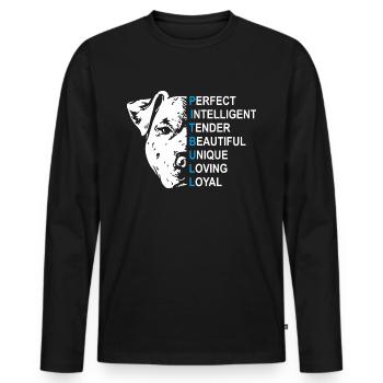 Pitbull - Men's Premium Organic Long Sleeve Shirt - black - Front - Nico (187cm)