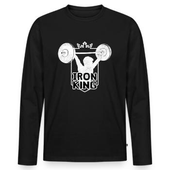Haltérophilie Haltérophilie Power Lifting - T-shirt manches longues Premium bio Homme - noir - Devant - Nico (187cm)