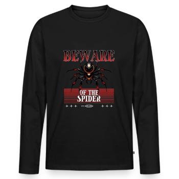 Spinne - Männer Premium Bio Langarmshirt - Schwarz - Vorne - Nico (187cm)