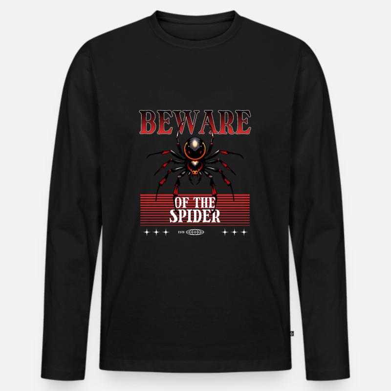 Spinne - Männer Premium Bio Langarmshirt - Schwarz