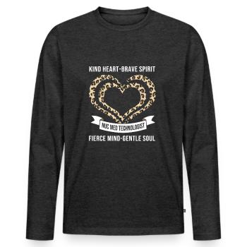 Nuklear Nuklearmedizin Atom Radiologie - Männer Premium Bio Langarmshirt - Anthrazit meliert - Vorne - Nico (187cm)