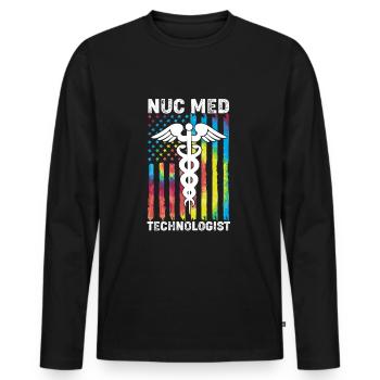 Radiologie Nuklear Atom Nuklearmedizin - Männer Premium Bio Langarmshirt - Schwarz - Vorne - Nico (187cm)