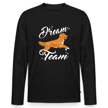 tollerdreamteam - T-shirt manches longues Premium bio Homme - noir - Devant - Nico (187cm)