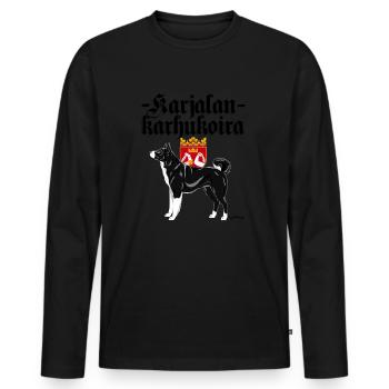 Karelian Bear Dog 03 - Men's Premium Organic Long Sleeve Shirt - black - Front - Nico (187cm)