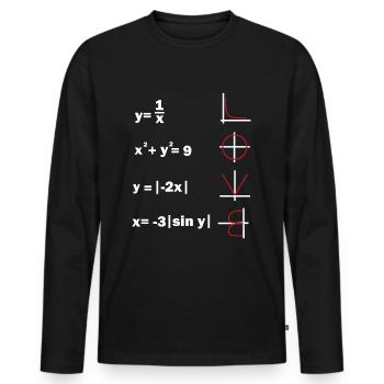 mathe humor liebe mathelehrer mathematik prof. - Männer Premium Bio Langarmshirt - Schwarz - Vorne - Nico (187cm)