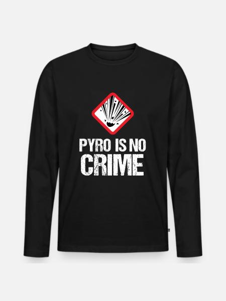 Pyro is no Crime Silvester Neujahr Feuerwerk - Männer Premium Bio Langarmshirt - Schwarz