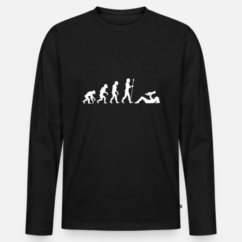 baby mutter mama kinder evolution - Männer Premium Bio Langarmshirt - Schwarz