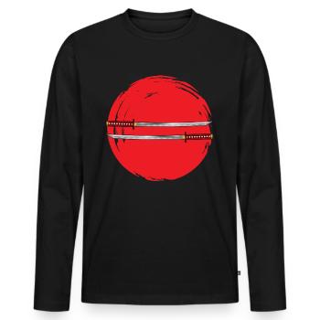 Samurai Säbel Japan Manga Anime - Männer Premium Bio Langarmshirt - Schwarz - Vorne - Nico (187cm)