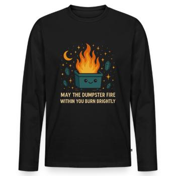Feu de benne à ordures drôle - T-shirt manches longues Premium bio Homme - noir - Devant - Nico (187cm)