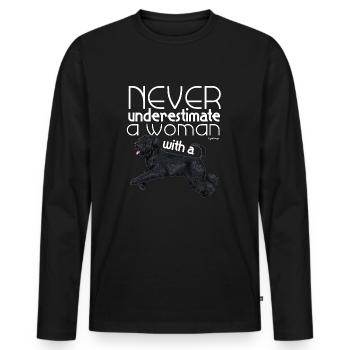 Bouvier Underestimate - Men's Premium Organic Long Sleeve Shirt - black - Front - Nico (187cm)