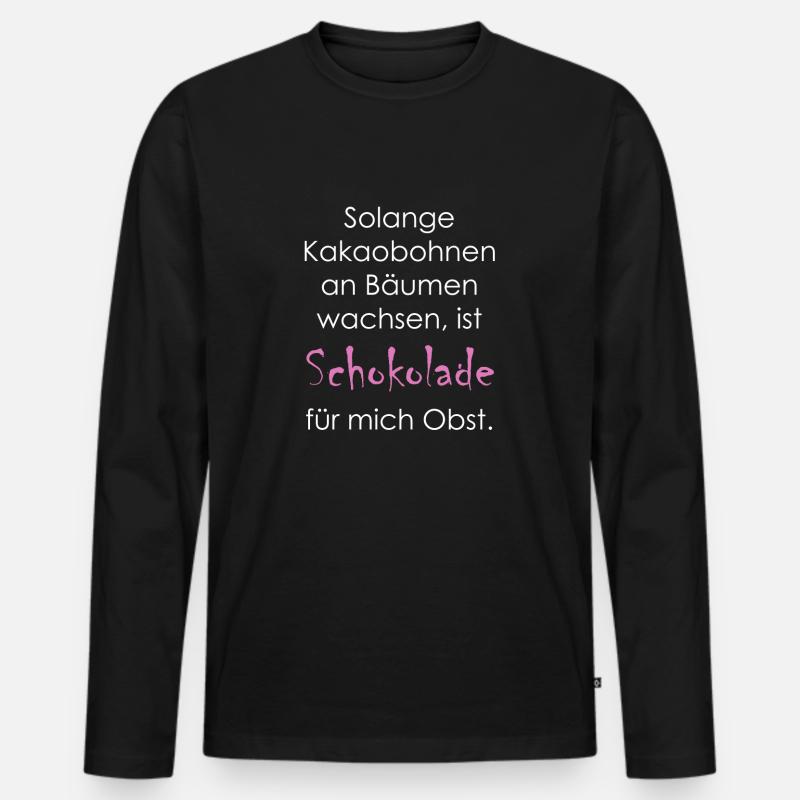 Schokolade - Männer Premium Bio Langarmshirt - Schwarz