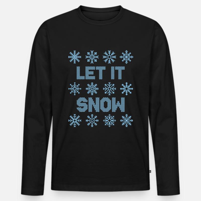 Let It Snow - Männer Premium Bio Langarmshirt - Schwarz