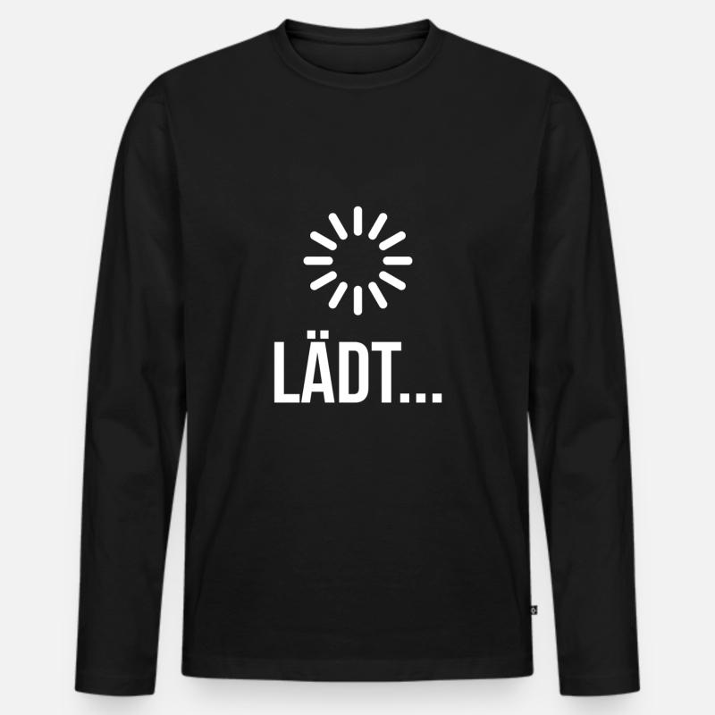 Ladebalken Lädt - Männer Premium Bio Langarmshirt - Schwarz