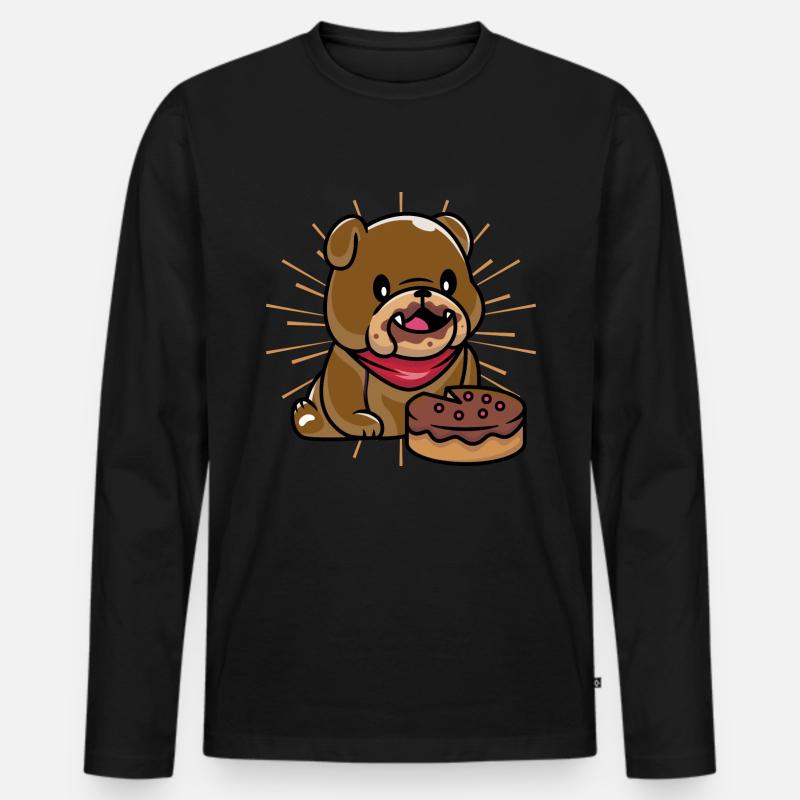 Hunde-Kuchen - Männer Premium Bio Langarmshirt - Schwarz
