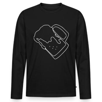 Beer Drawing Party Celebrate White - Men's Premium Organic Long Sleeve Shirt - black - Front - Nico (187cm)