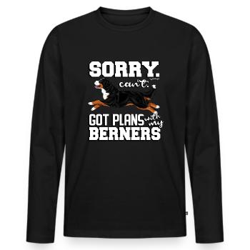 Bernois bernois plans 2 - T-shirt manches longues Premium bio Homme - noir - Devant - Nico (187cm)