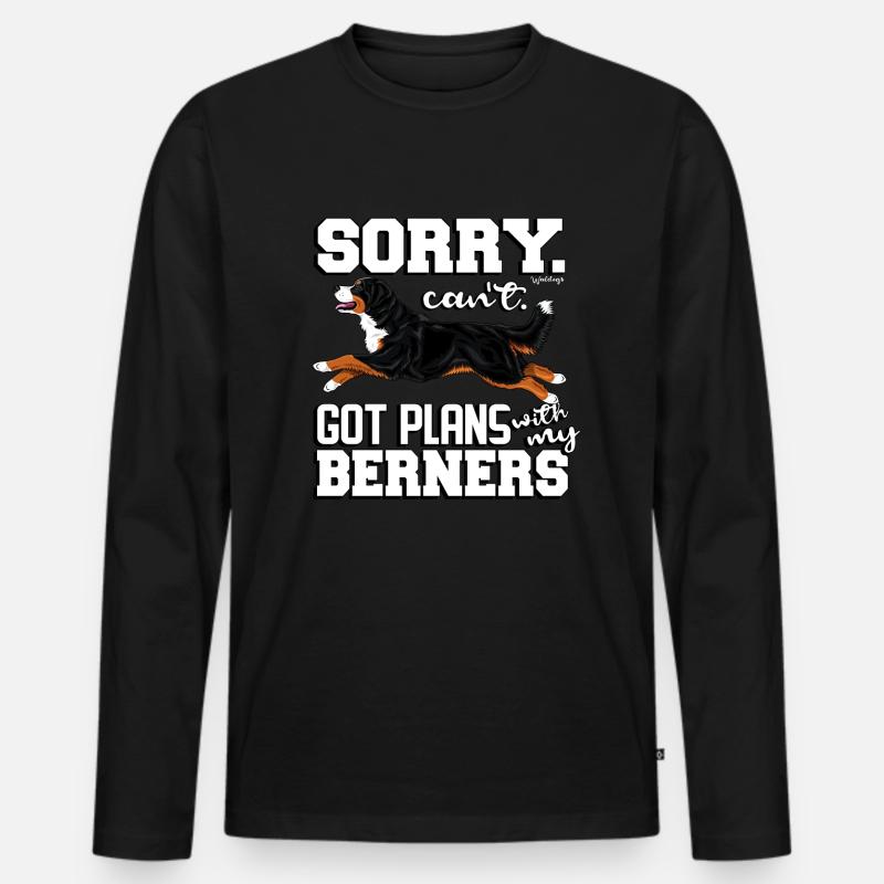 Berner Berner Pläne 2 - Männer Premium Bio Langarmshirt - Schwarz