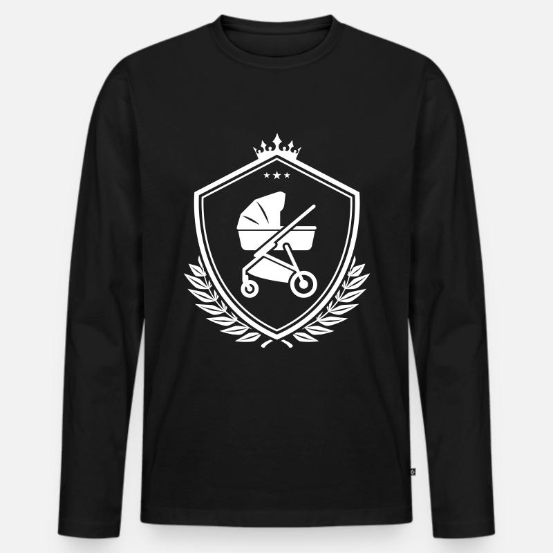Kinderwagen schild - Männer Premium Bio Langarmshirt - Schwarz