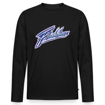 Flashdance Logo In Airbrushed Style - Men's Premium Organic Long Sleeve Shirt - black - Front - Nico (187cm)