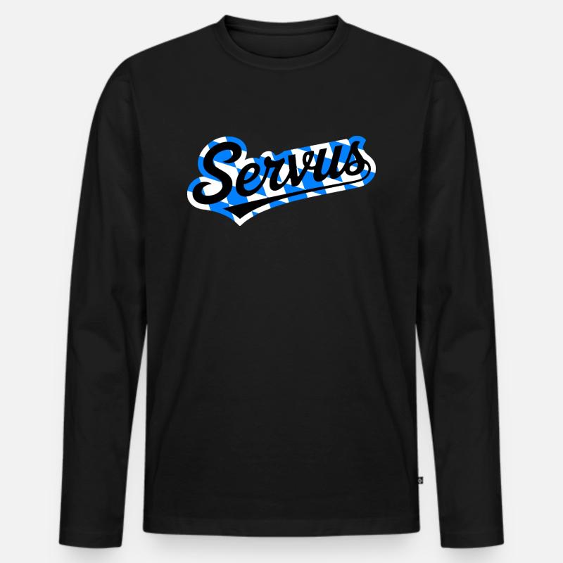 Servus - Männer Premium Bio Langarmshirt - Schwarz