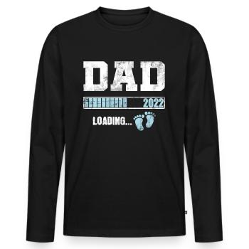 Papa 2022 Chargement du futur cadeau de naissance - T-shirt manches longues Premium bio Homme - noir - Devant - Nico (187cm)