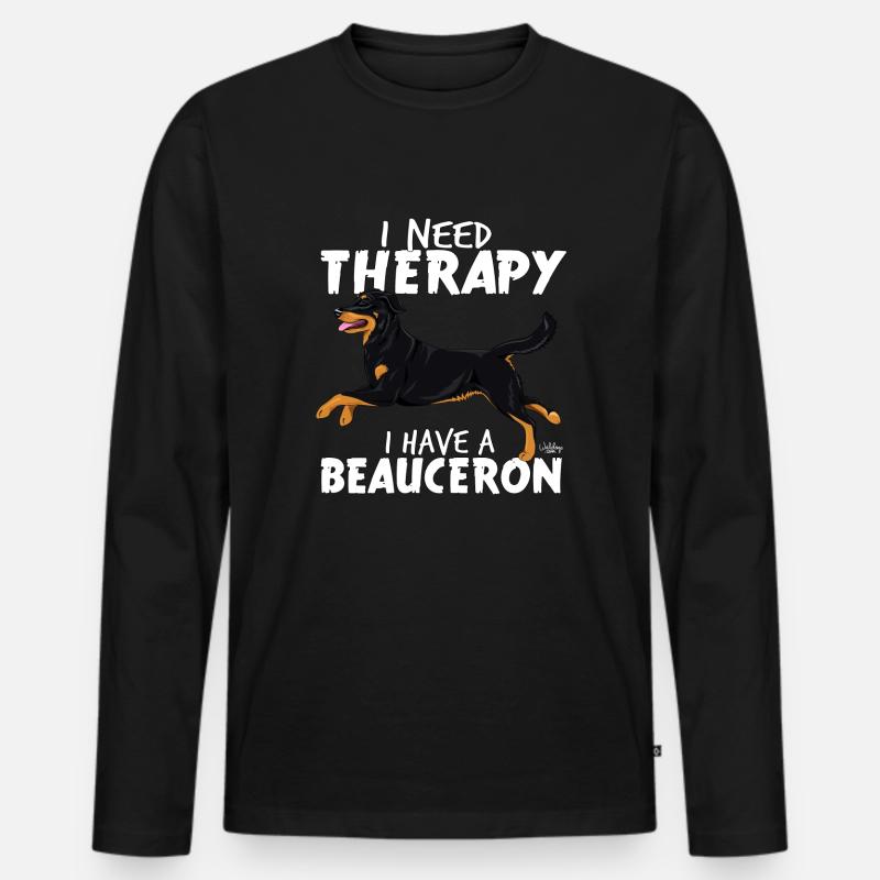 beaucerontherapy5 - Männer Premium Bio Langarmshirt - Schwarz