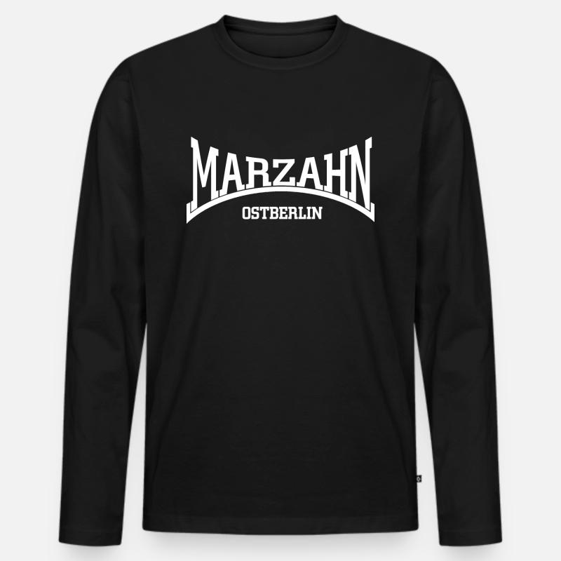 Marzahn Ostberlin - Männer Premium Bio Langarmshirt - Schwarz