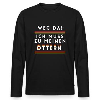Lustige Otter Sprüche Tierliebhaber Geschenkidee - Männer Premium Bio Langarmshirt - Schwarz - Vorne - Nico (187cm)