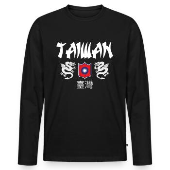 Taiwan - Men's Premium Organic Long Sleeve Shirt - black - Front - Nico (187cm)