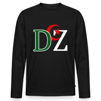 DZ Algerien - Männer Premium Bio Langarmshirt - Schwarz - Vorne - Nico (187cm)