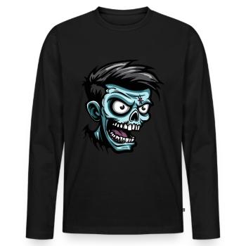 Zombie Halloween Creepy - Men's Premium Organic Long Sleeve Shirt - black - Front - Nico (187cm)
