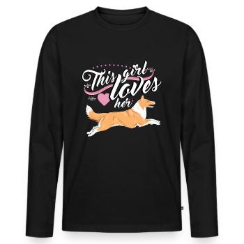 pkcolliegirl3 - Männer Premium Bio Langarmshirt - Schwarz - Vorne - Nico (187cm)