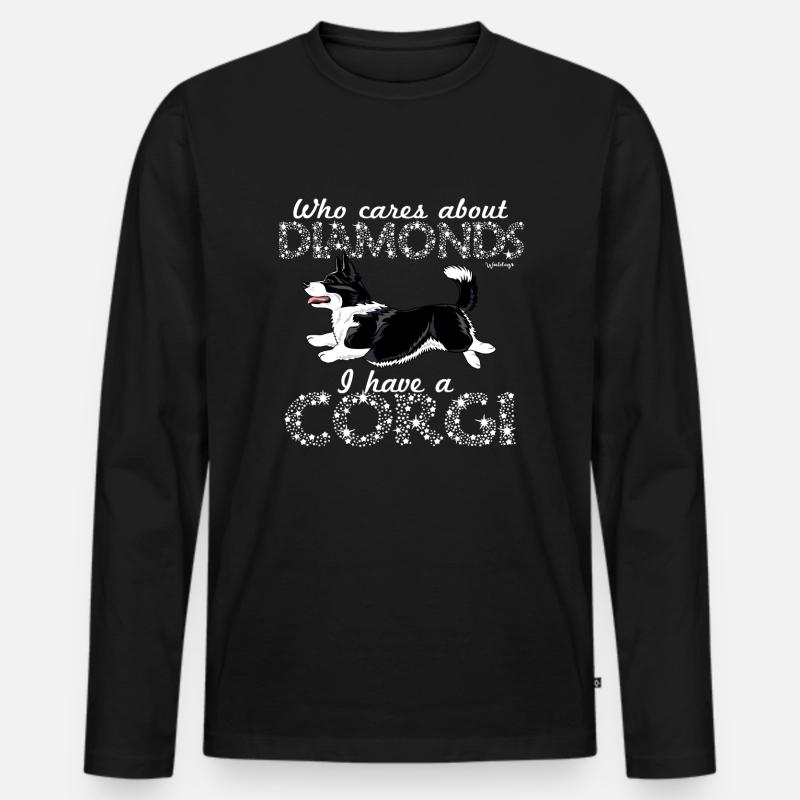 diamondcorgi7 - Männer Premium Bio Langarmshirt - Schwarz