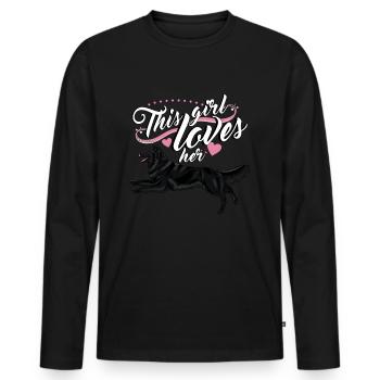 Belgian Shepherd Groenendael Girl - Men's Premium Organic Long Sleeve Shirt - black - Front - Nico (187cm)