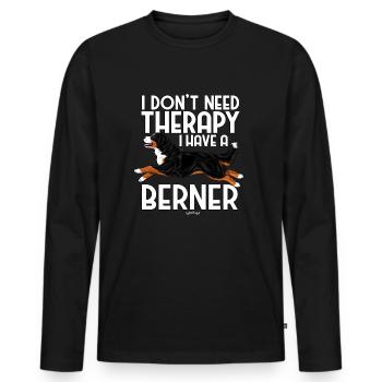 Bernese Berner Therapy 4 - Men's Premium Organic Long Sleeve Shirt - black - Front - Nico (187cm)