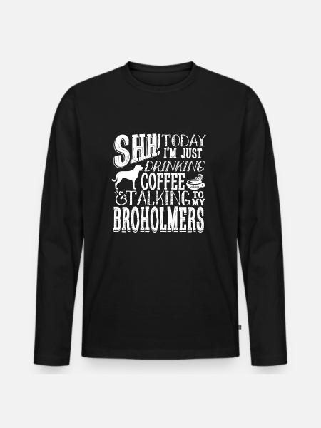 Shh Broholmer Kaffee 4 - Männer Premium Bio Langarmshirt - Schwarz