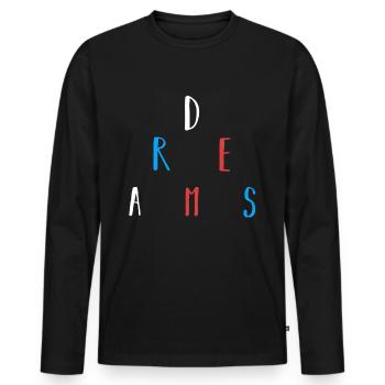 dreams - Men's Premium Organic Long Sleeve Shirt - black - Front - Nico (187cm)