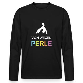 Von wegen Perle Feminismus Frau bunt - Männer Premium Bio Langarmshirt - Schwarz - Vorne - Nico (187cm)