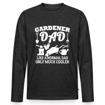 Gärtner Vater wie ein normaler Vater nur viel - Männer Premium Bio Langarmshirt - Anthrazit meliert - Vorne - Nico (187cm)