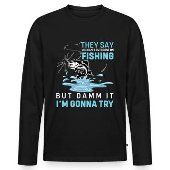 Amusement et jeux jusqu’à ce que quelqu’un perde un doré - T-shirt manches longues Premium bio Homme - noir - Devant - Nico (187cm)