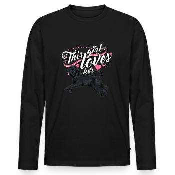 Bouvier Girl - Men's Premium Organic Long Sleeve Shirt - black - Front - Nico (187cm)