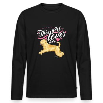 Wheaten Terrier Girl 2 - T-shirt manches longues Premium bio Homme - noir - Devant - Nico (187cm)