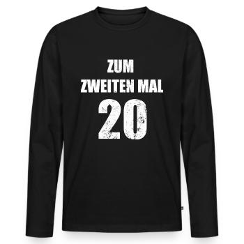40. Geburtstag Vierzig Jahre Alt Lustig Geschenk - Männer Premium Bio Langarmshirt - Schwarz - Vorne - Nico (187cm)