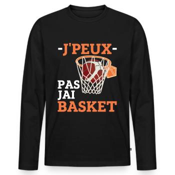 Drôle Cadeau Basketball L'Amour Du Basket-Ball - T-shirt manches longues Premium bio Homme - noir - Devant - Nico (187cm)
