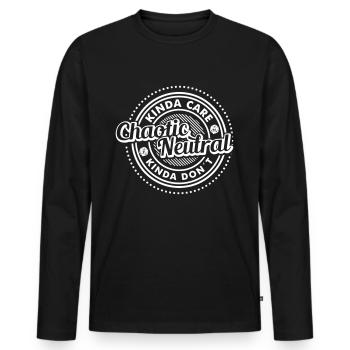 Pen and paper kinde chaotic neutral - Männer Premium Bio Langarmshirt - Schwarz - Vorne - Nico (187cm)