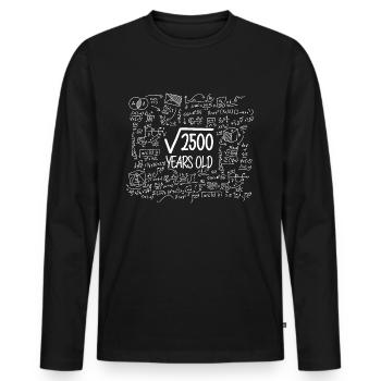 50th birthday gift root of 2500 nerd - Men's Premium Organic Long Sleeve Shirt - black - Front - Nico (187cm)
