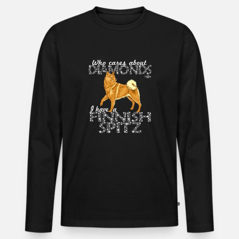 finnishspitzdiamonds - Männer Premium Bio Langarmshirt - Schwarz