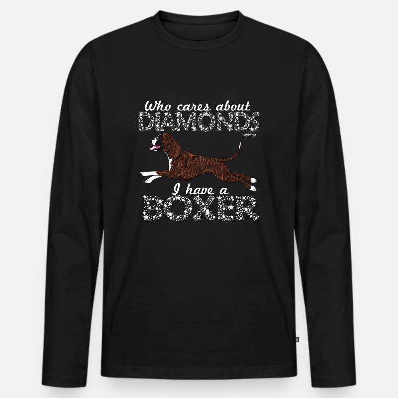 Boxer Diamonds 6 - Männer Premium Bio Langarmshirt - Schwarz