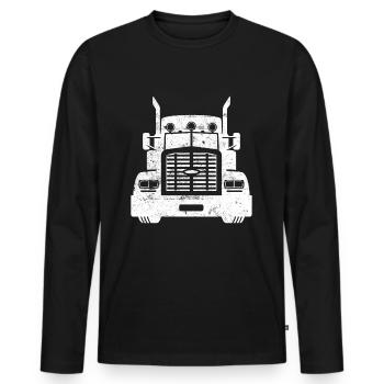 Truck fernfahrer lkw lastwagen - Männer Premium Bio Langarmshirt - Schwarz - Vorne - Nico (187cm)