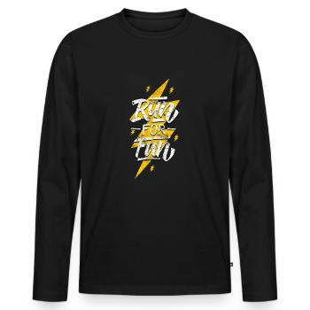 run run for fun - Men's Premium Organic Long Sleeve Shirt - black - Front - Nico (187cm)